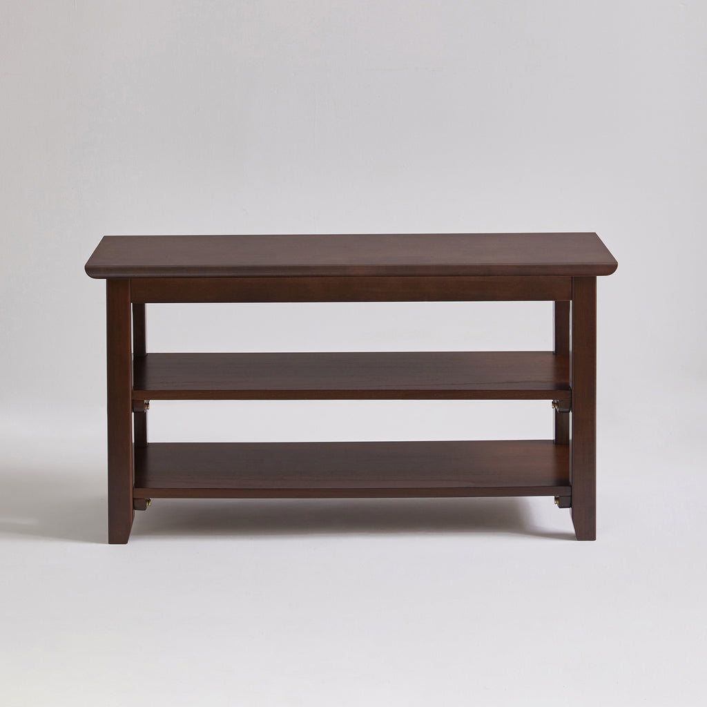2-Tier Solid Wood Shoe Bench
