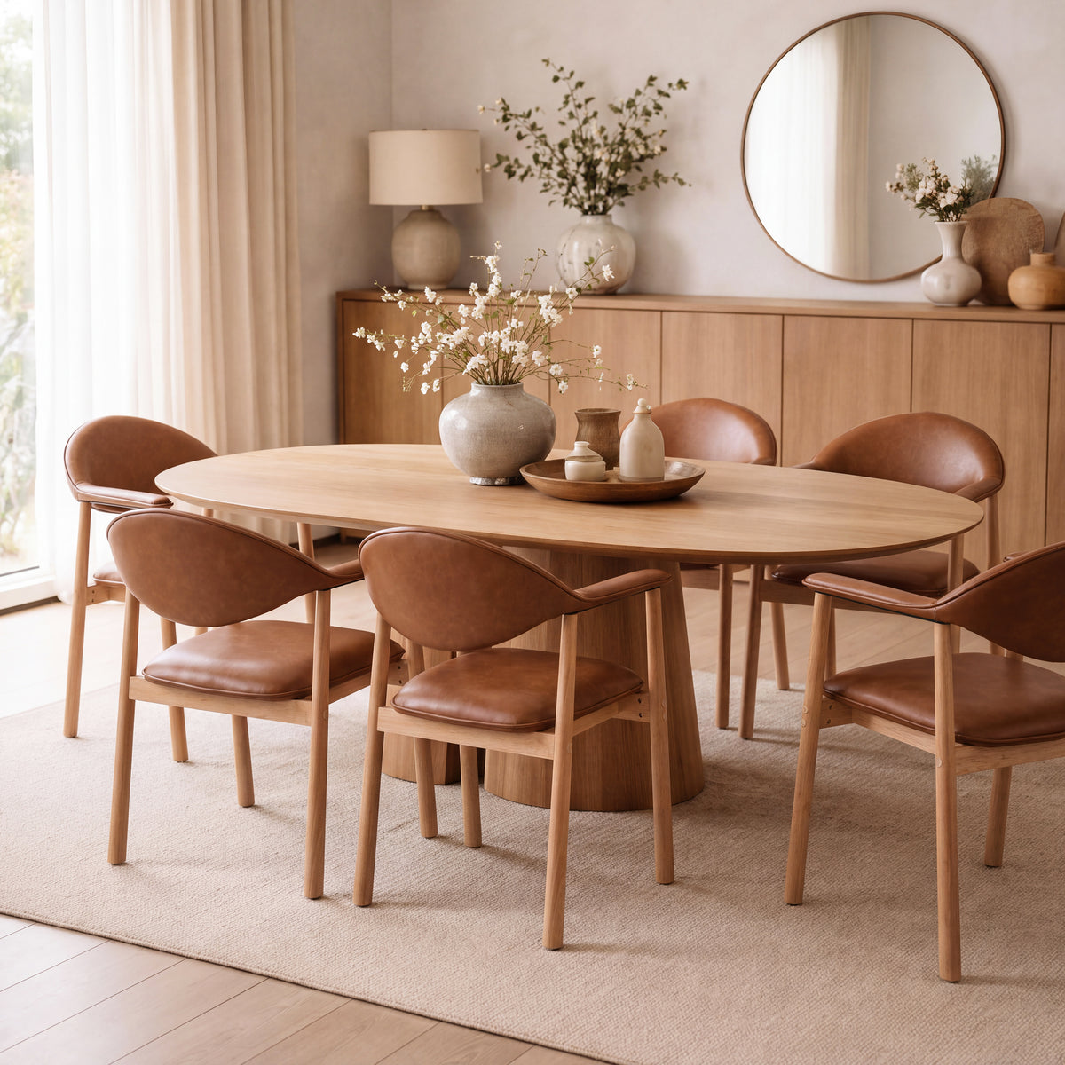 Modern Upholstered Dining Chairs with Curved Back