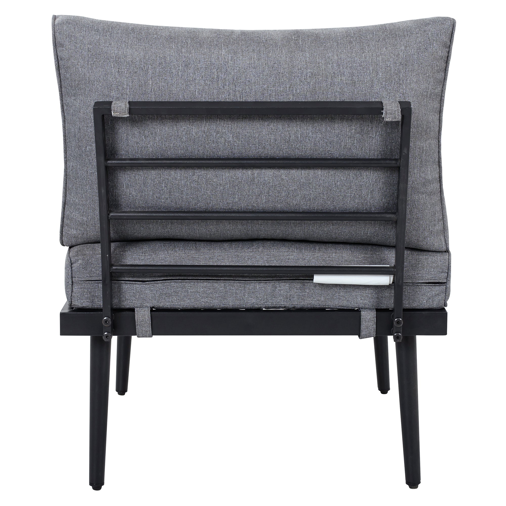 TREXM 6-Piece Outdoor Sectional Sofa Set with Round Nesting Tables