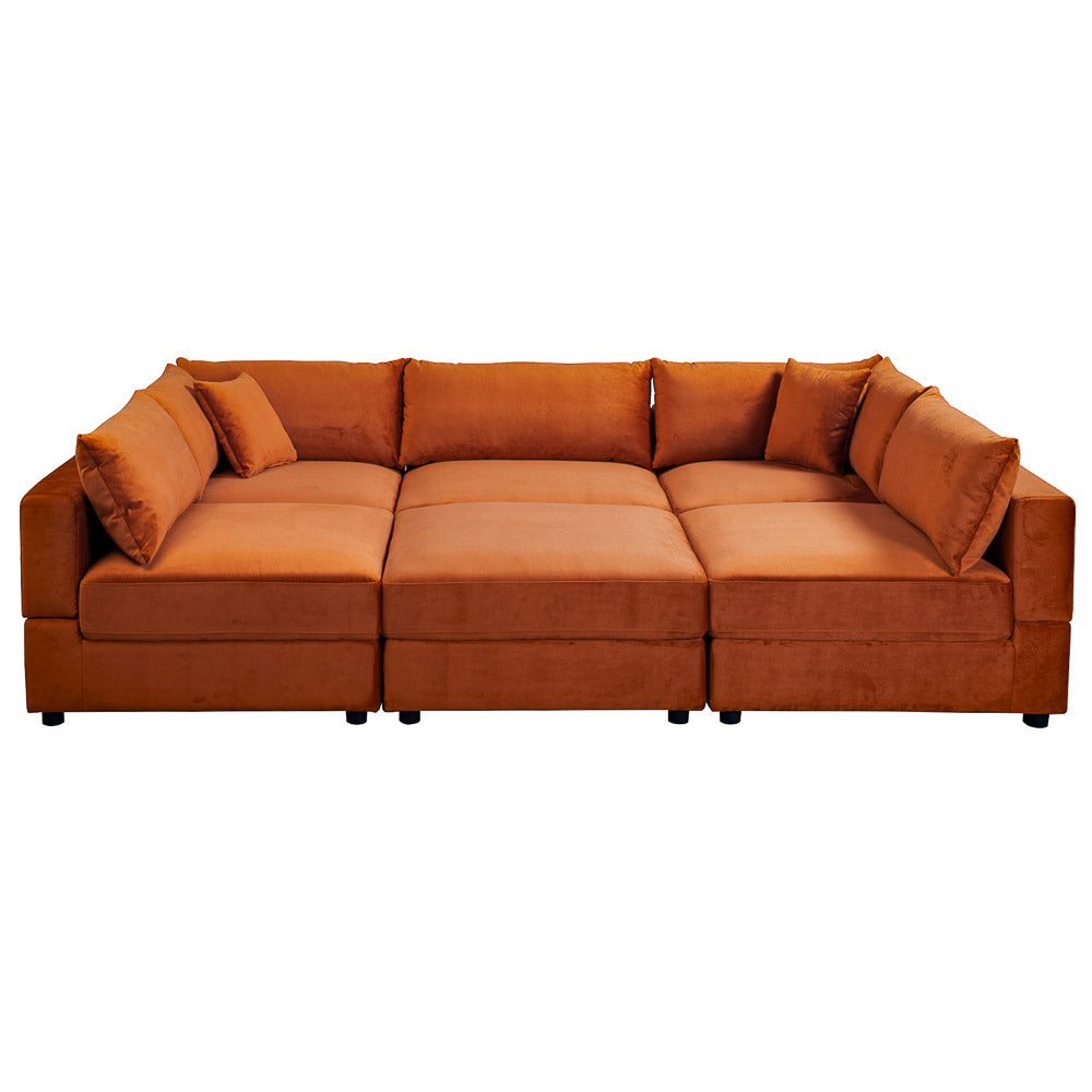 Hayward Burnt Oversized Modern Modular Sectional Sofa
