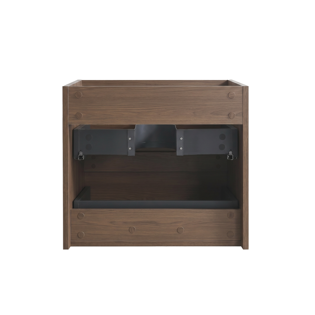 Alice Wall Mount Bathroom Vanity Cabinet, 24-Inch, Walnut Brown