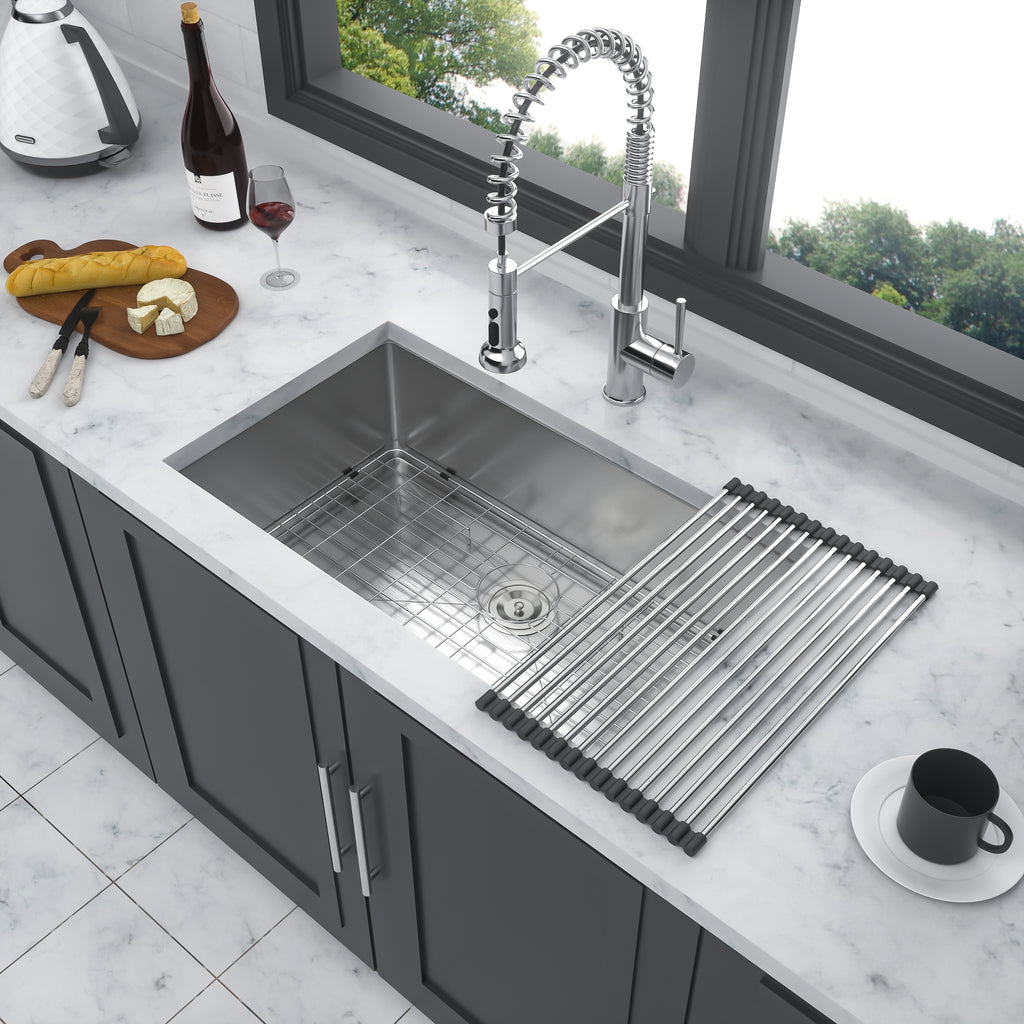 32"x19" Stainless Steel 16 Gauge Undermount Kitchen Sink