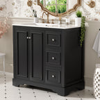 36-Inch Transitional Bathroom Vanity with Ceramic Sink