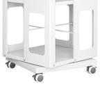 4-Tier All-Steel Rotating Bookshelf with 360° Wheels