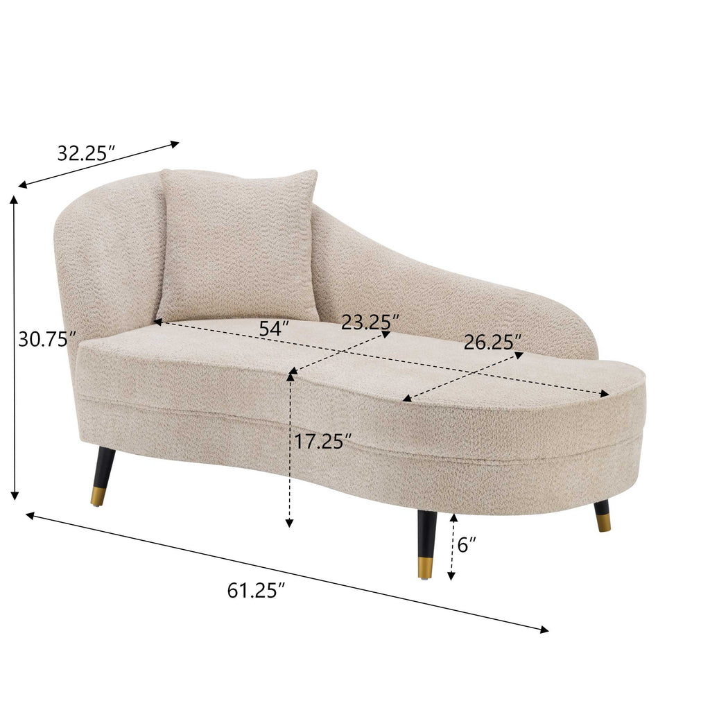 BellaLuxe Boucle Curved Chaise Lounge Indoor Upholstered Sofa