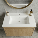 30-Inch Ceramic Bathroom Vanity Sink Top with Single Hole
