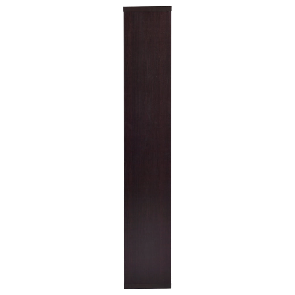 8-Shelf Cappuccino Geometric Bookcase