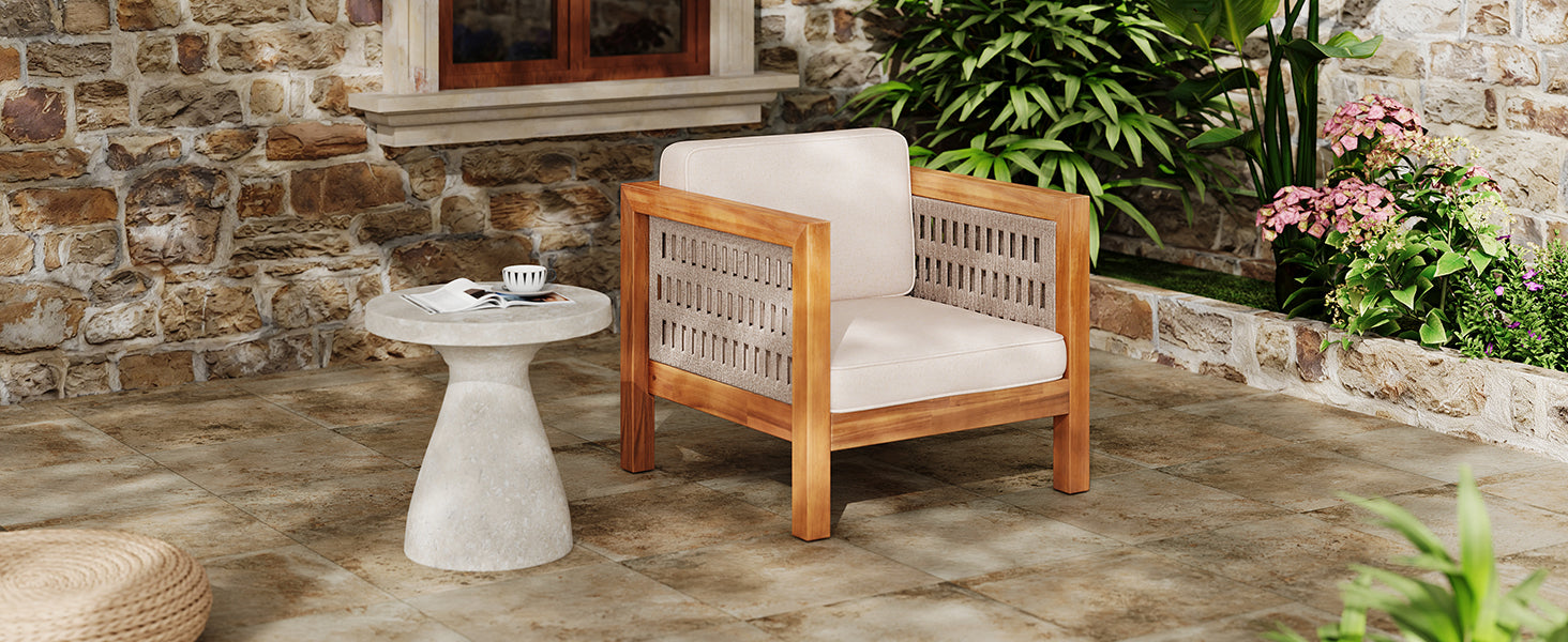 Acacia Wood Outdoor Club Chair