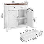 Farmhouse Storage Cabinet with Drawer and Adjustable Shelf