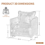 Comfy Living Room Sofa Chair Single - Modern Reading Armchair