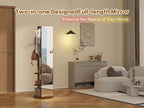 360° Rotating Multifunctional Full Length Mirror with Storage Rack