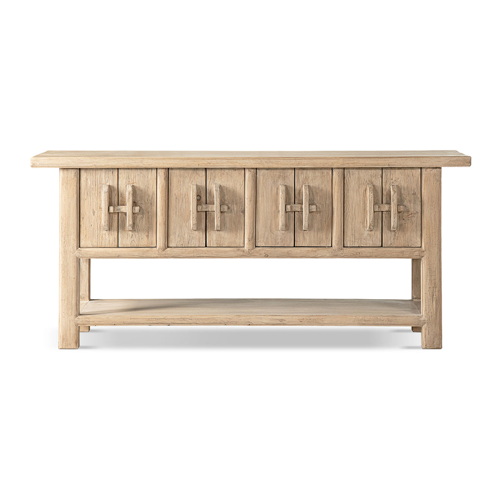 Rowan 78.5" Solid Reclaimed Pine Sideboard with Lower Shelf Heritage Light