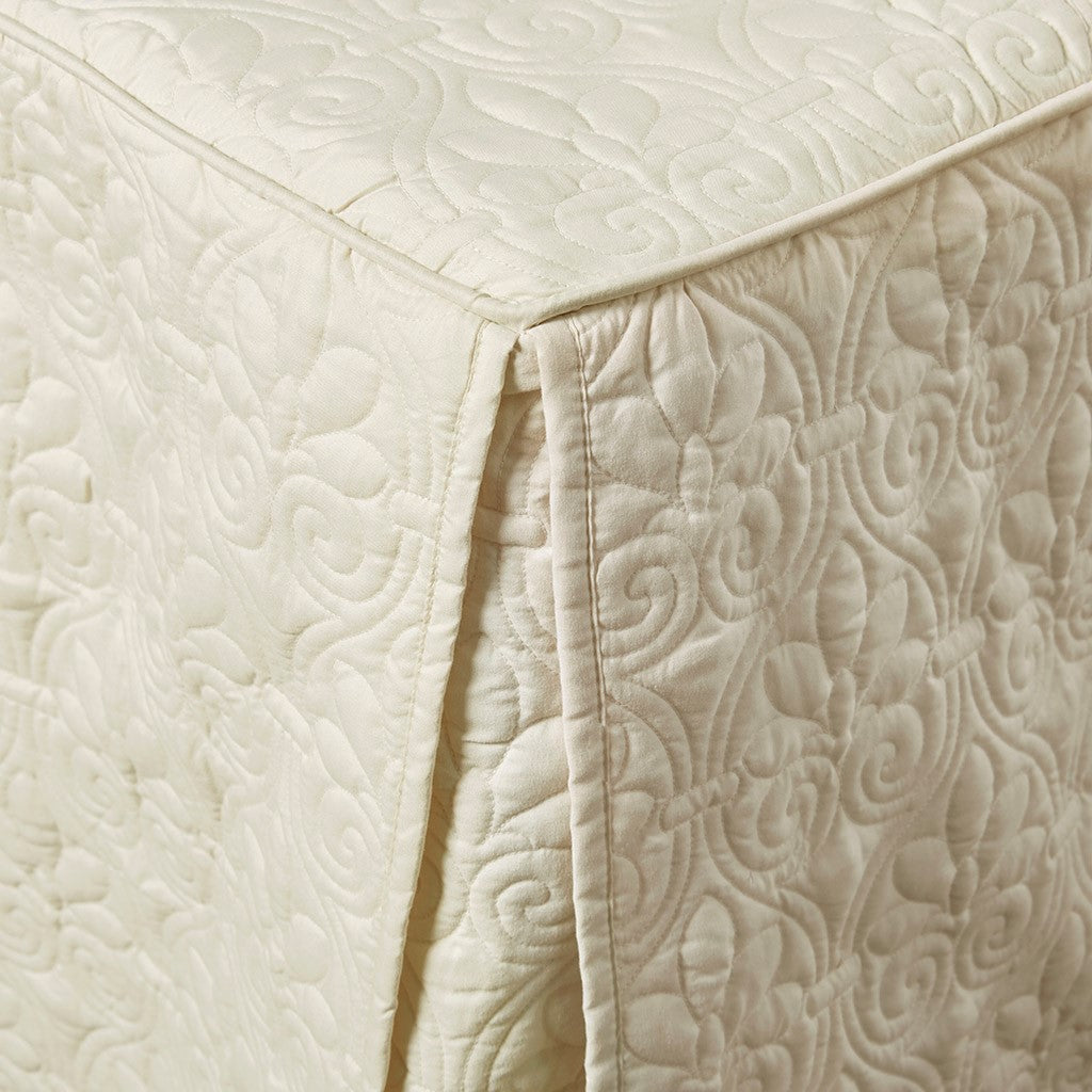 3 Piece Split Corner Pleated Quilted Bedspread