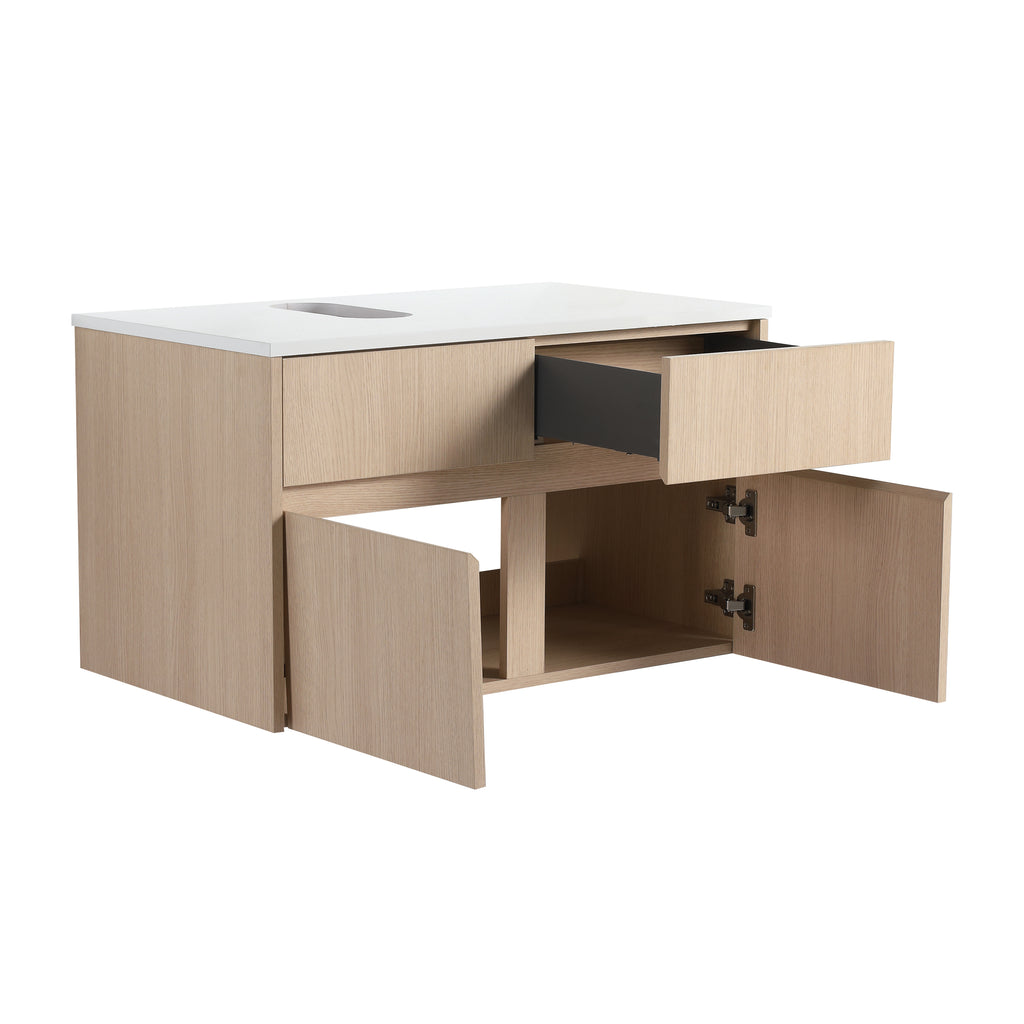 32 Inch Wall-Mounted Bathroom Vanity