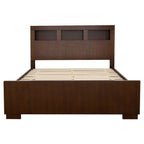 Ardino Cappuccino California King Bed with Bookcase Headboard