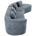 U_Style 132" Modern Sectional Sofa with Curved Design