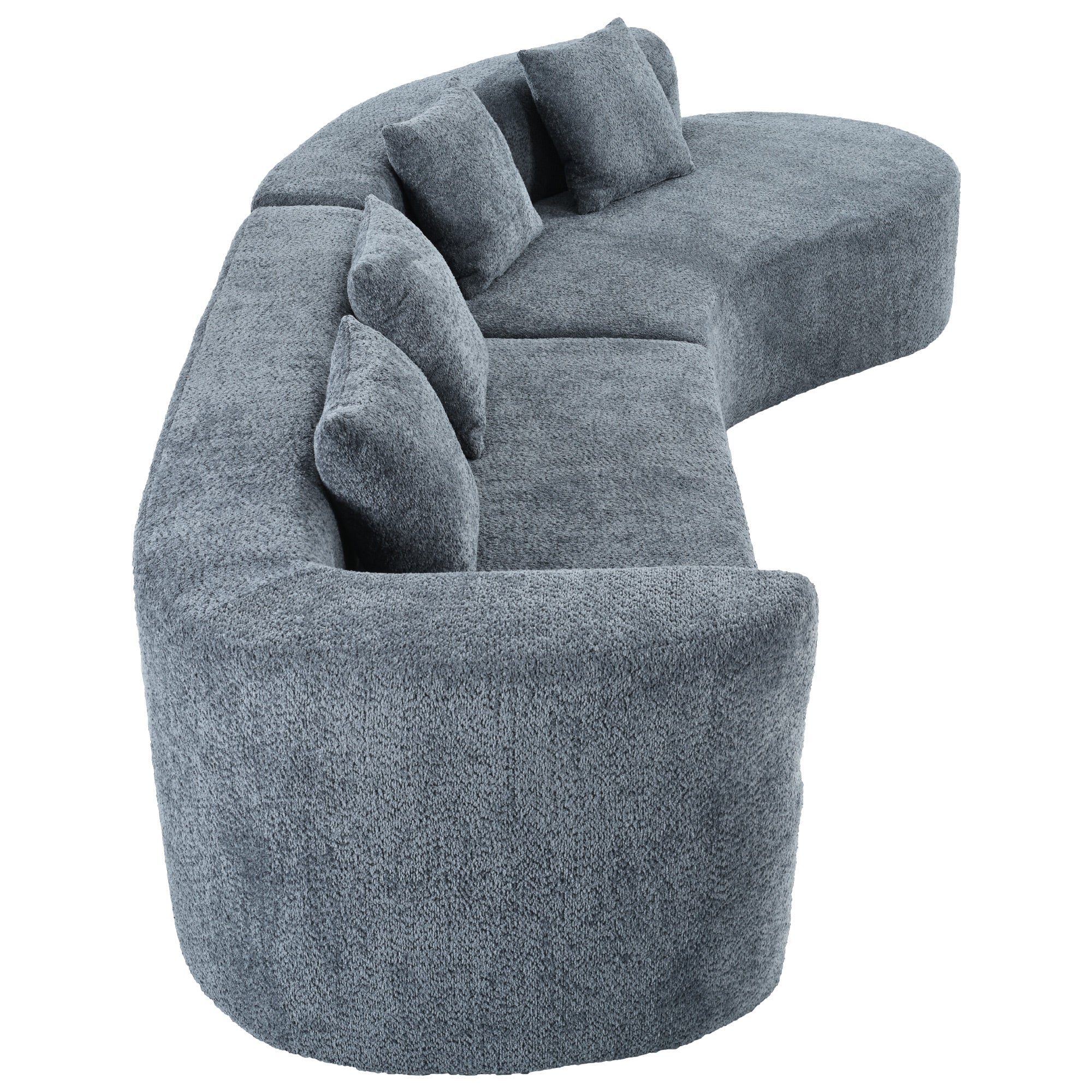 U_Style 132" Modern Sectional Sofa with Curved Design
