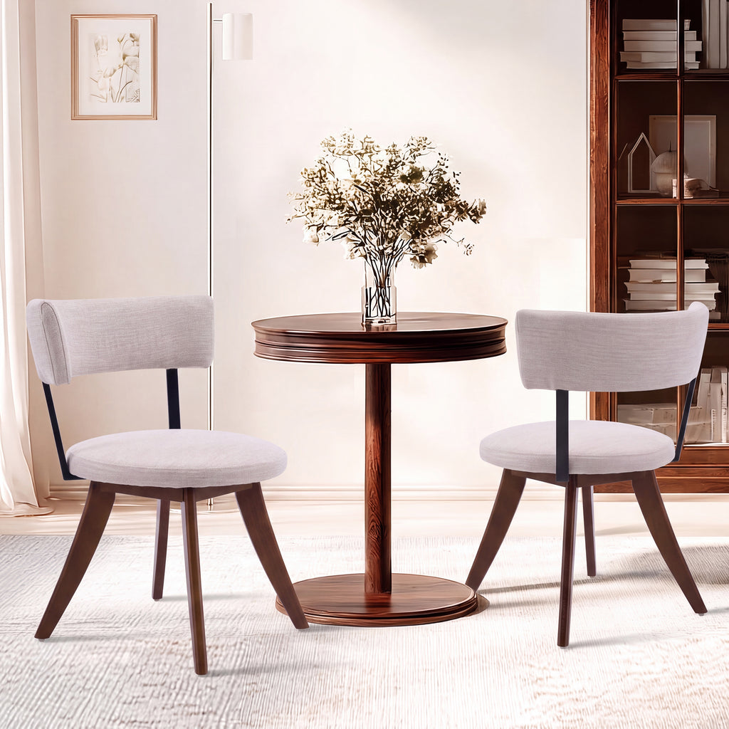 Modern Upholstered Dining Chairs with Curved Back