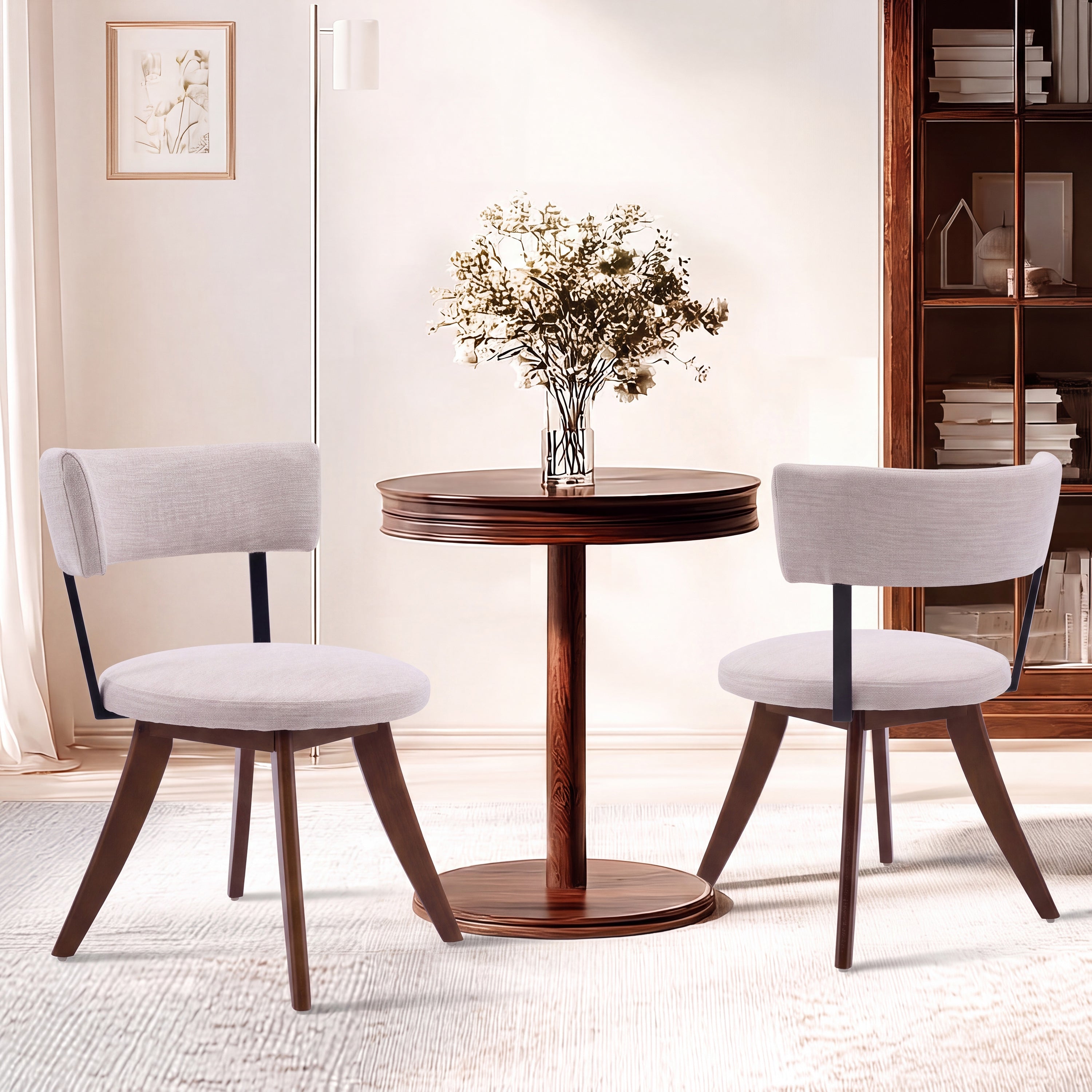 Modern Upholstered Dining Chairs with Curved Back
