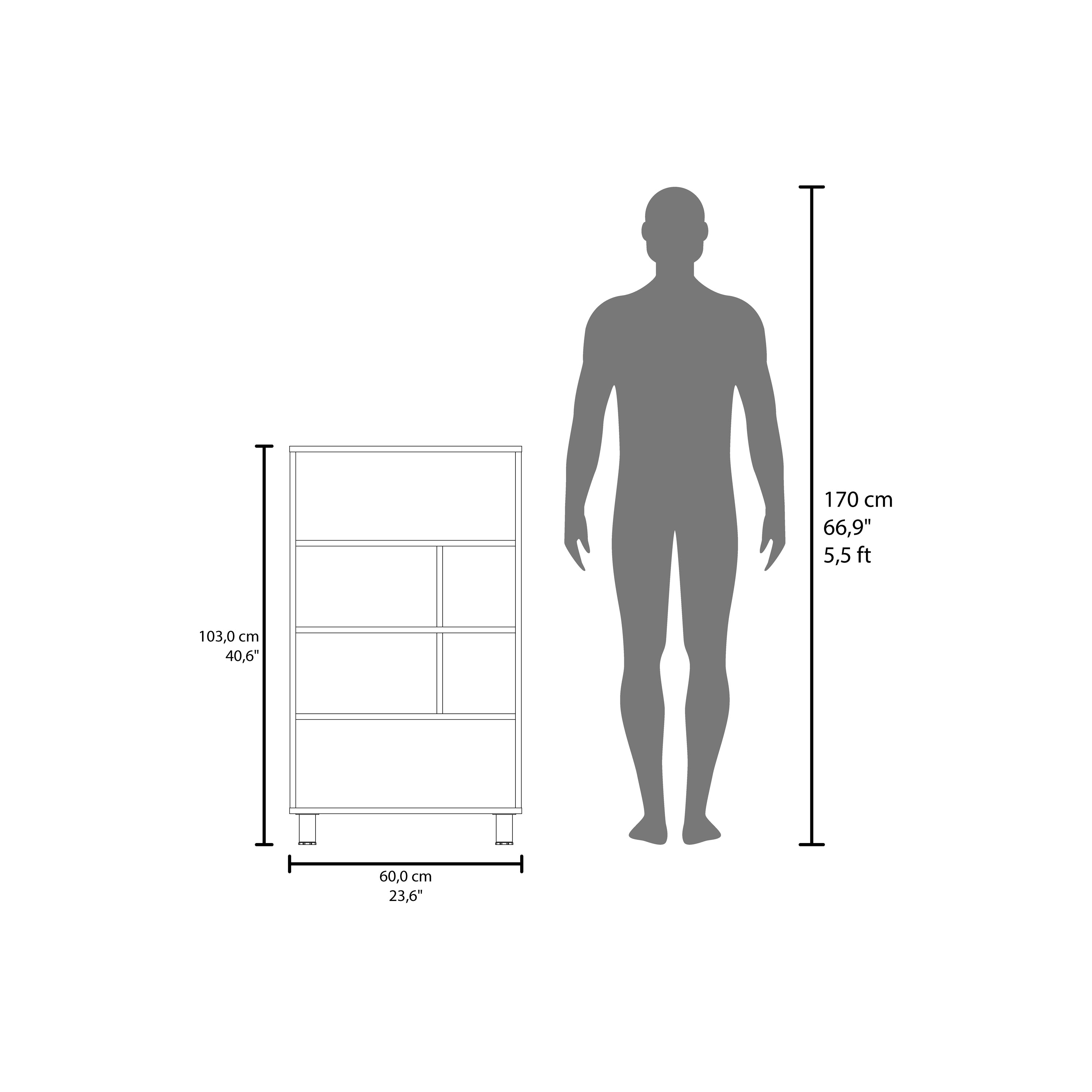 40.6" High Bookcase with 6 Shelves