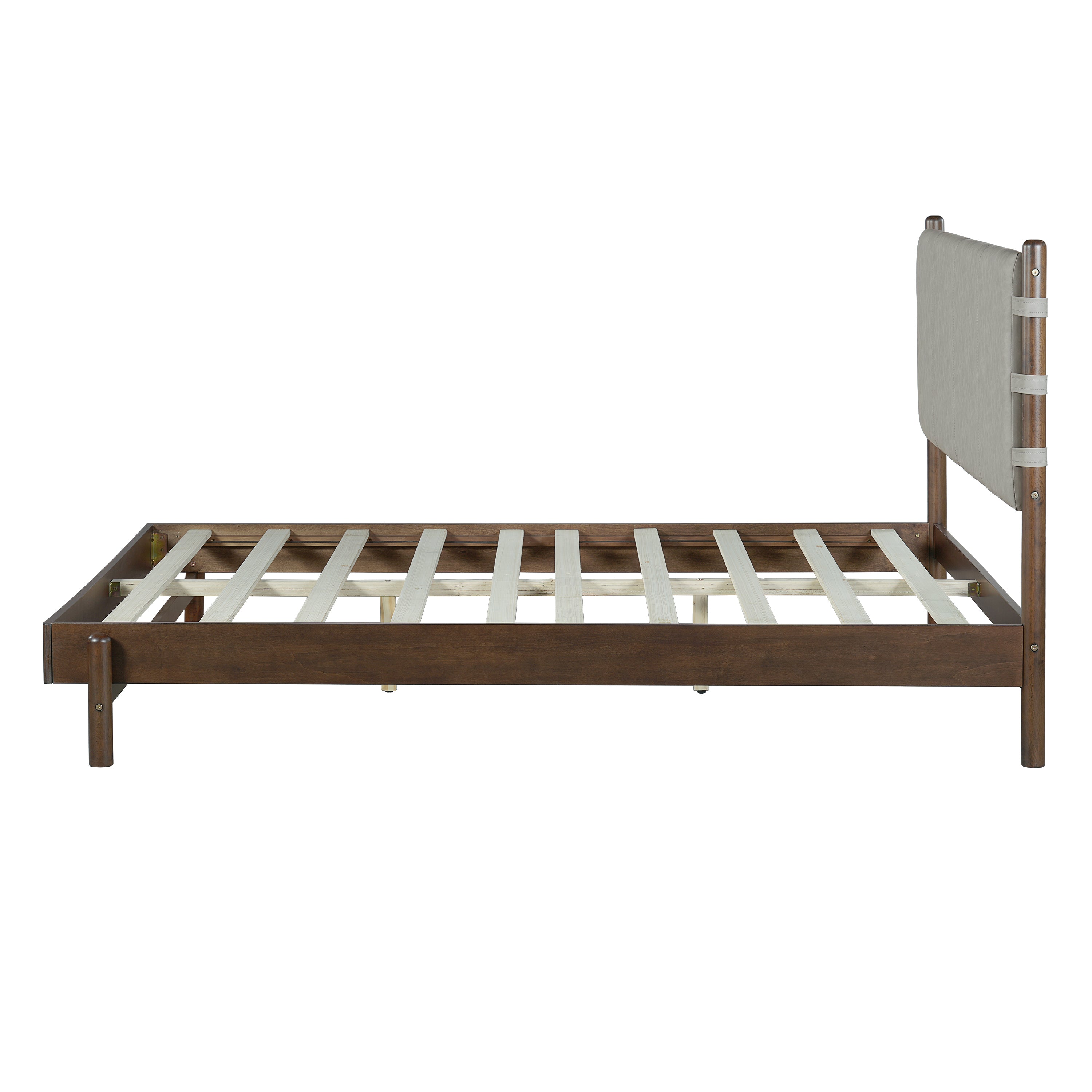 Premium Rubber Wood Platform Bed Frame, Queen Size