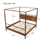 Solid Wood Canopy Bed Frame – King Size