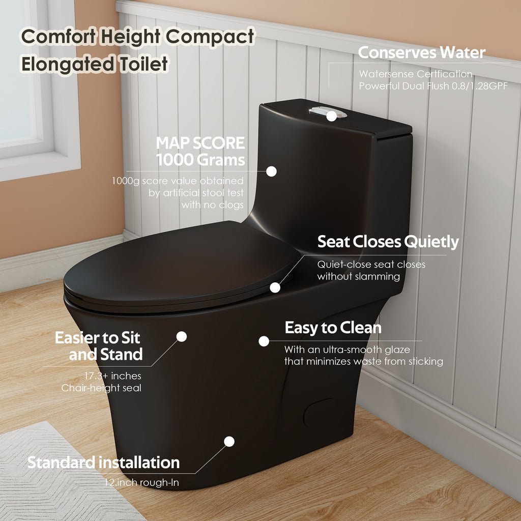 Tornado Flush One-Piece Elongated Toilet