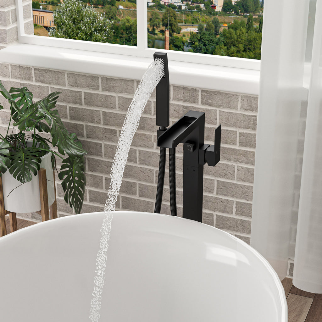 Freestanding Bathtub Faucet Waterfall Tub Filler Matte
