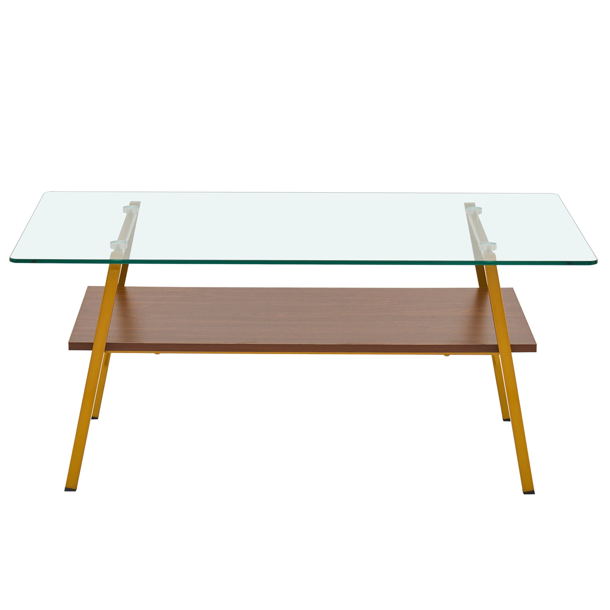 Rectangle Coffee Table with Tempered Glass Tabletop