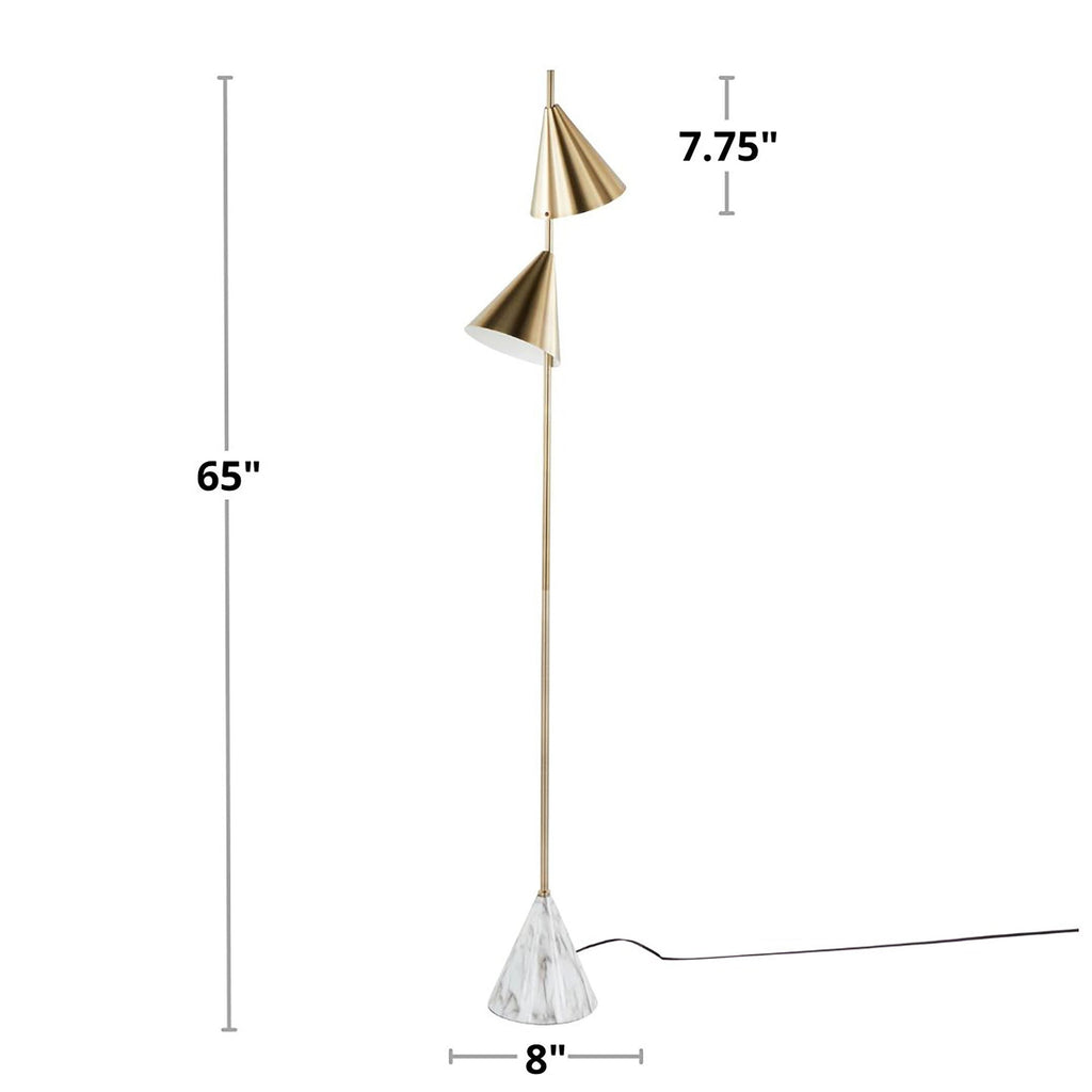 65" Metal Floor Lamp in Brushed
