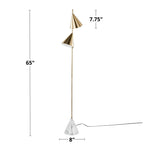 65" Contemporary Metal Floor Lamp in Plated Nickel