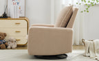 Swivel Rocker Recliner Chair, Glider Rocker Recliner in Teddy Fleece Oatmeal