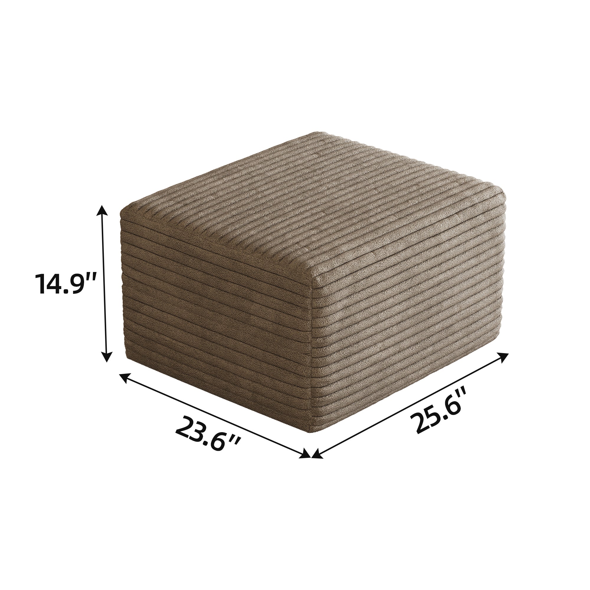 Camel Plush Corduroy Sofa Ottoman