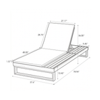 Teak Finish Acacia Wood Chaise Lounge with 1.57-Inch Cushion