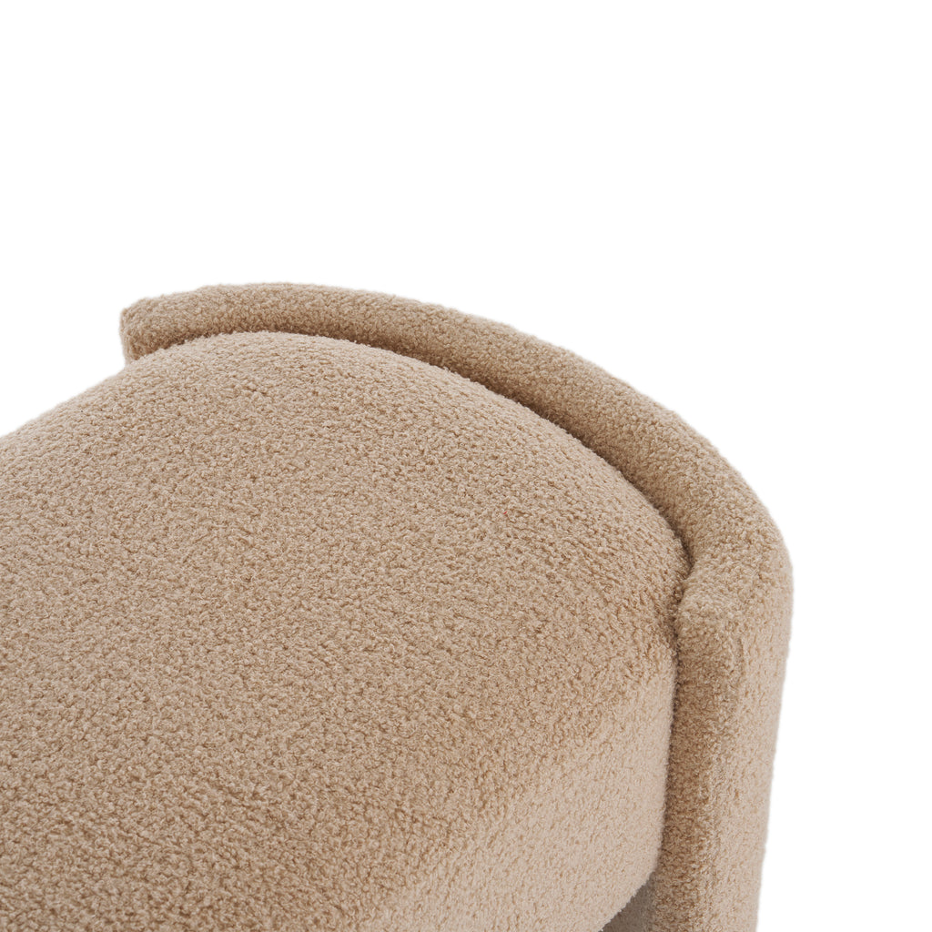 Elegant and Simple Long-Shaped Ottoman Bench, Light Camel