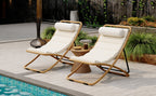 TREXM 2-Pieces Outdoor Folding Chair Set