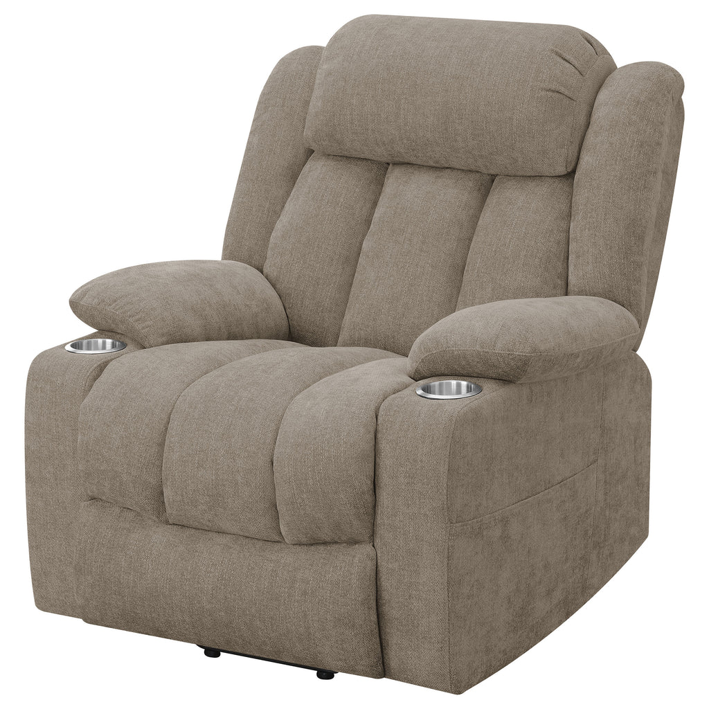 Beca Camel Upholstered Power Lift Recliner