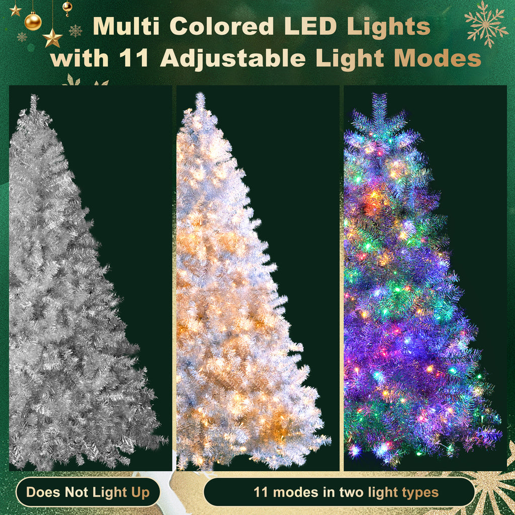 6FT Silver Pre-Lit Artificial Christmas Tree