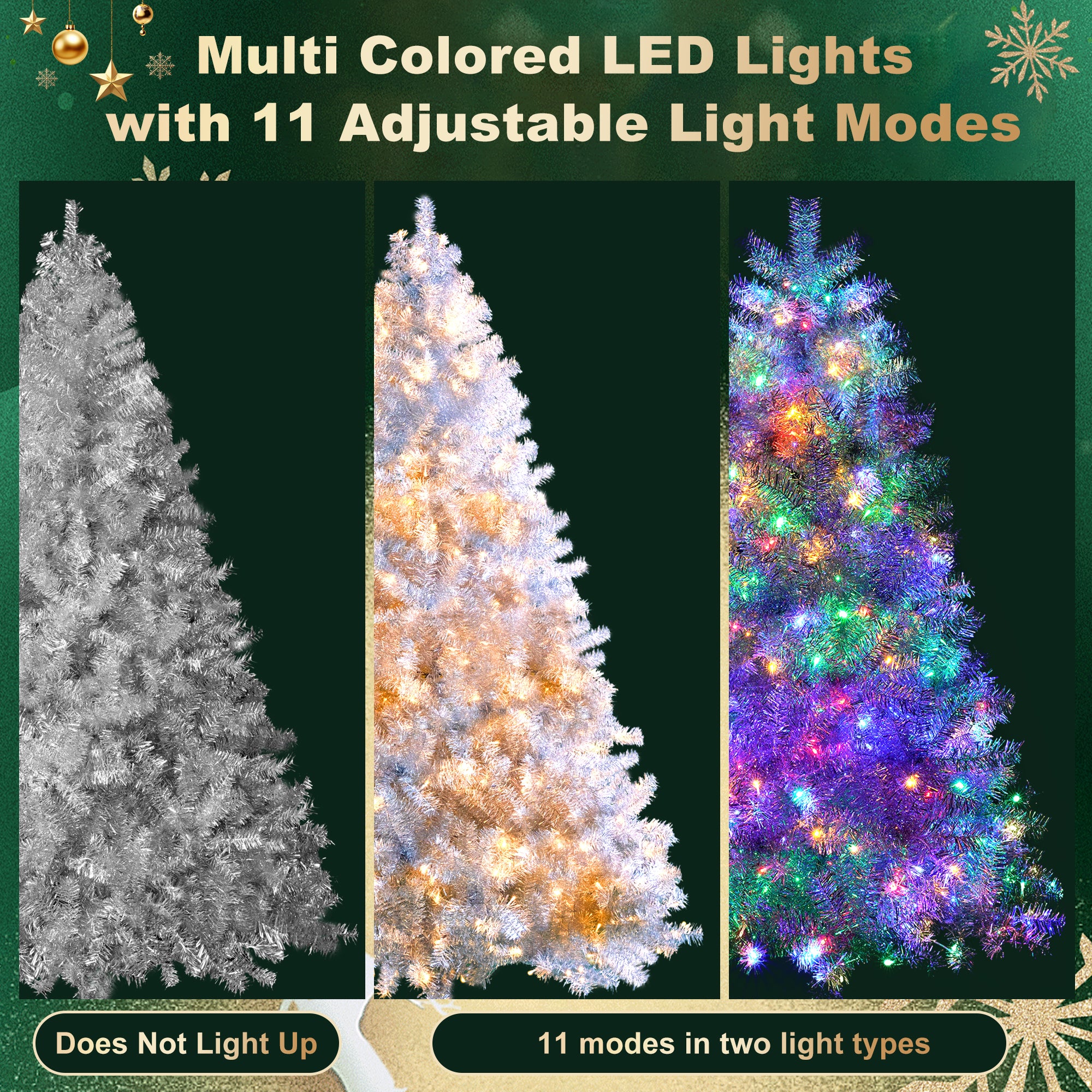 6FT Silver Pre-Lit Artificial Christmas Tree