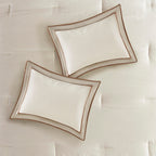 7 Piece Comforter Set Taupe/Brown Queen