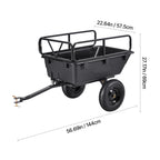 Dump Trailer 500 lbs 10 Cu. Ft Tow Behind Plastic Garden ATV Trailer Cart