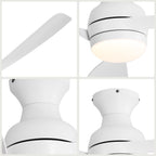 52" Low Profile Ceiling Fan with Lights, Quiet Reversible DC Motor