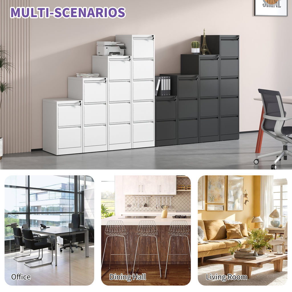 4 Drawer Metal Vertical File Cabinet with Lock