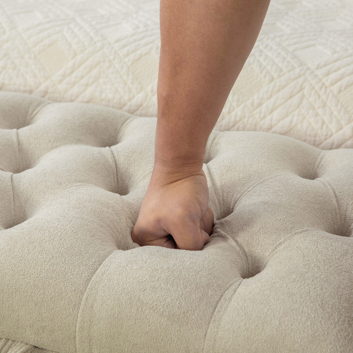 65.75" Wide Modern Upholstered Storage Bench With Double Lids