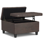 Harrison 30 Inch Wide Small Square Coffee Table Storage Ottoman