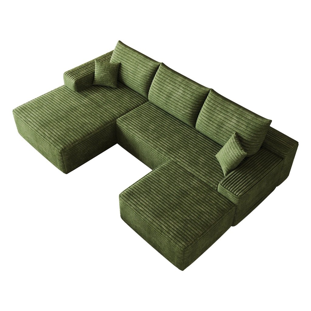 107" Cloud Sectional Sofa with Ottoman