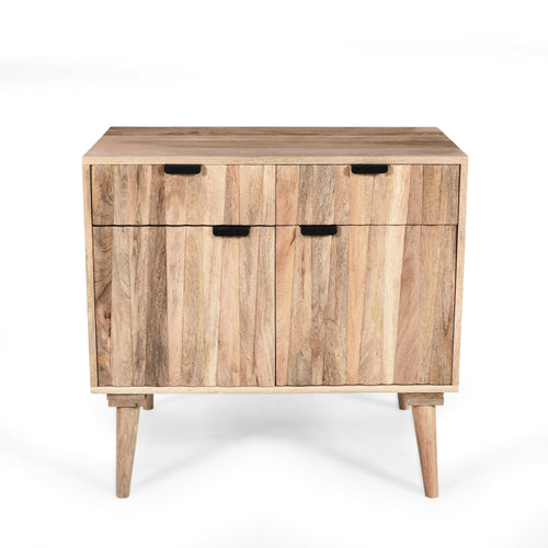 Stylish Mango Wood 2-Drawer 2-Door Cabinet