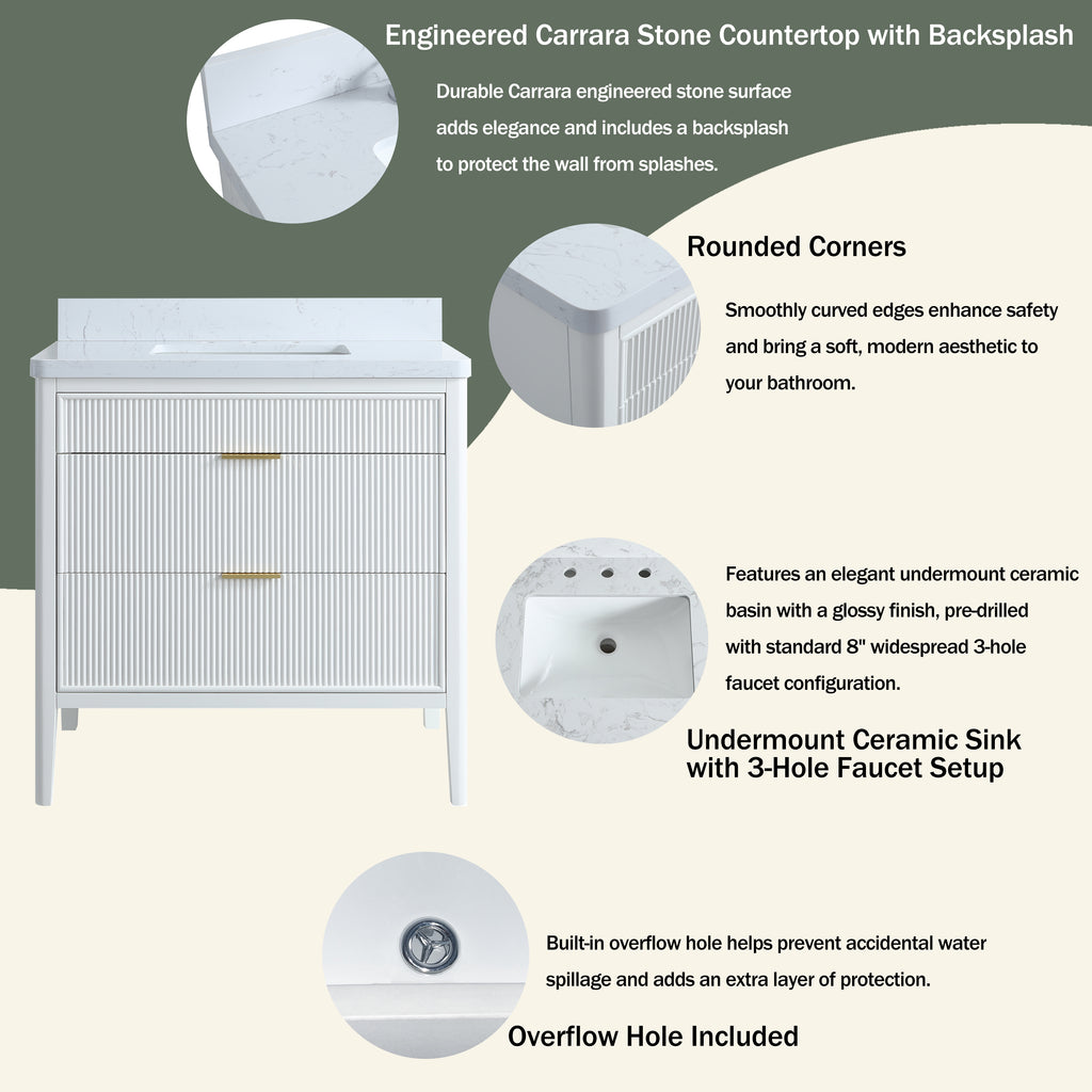 Fully Assembled 36-Inch Bathroom Vanity