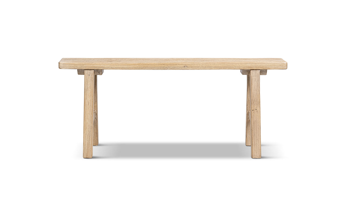 Linden 47" Solid Reclaimed Elm Wood Bench, Light