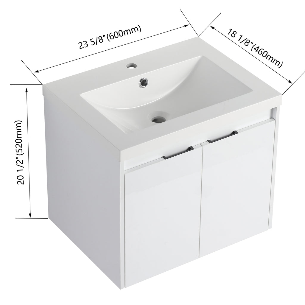 24" Bathroom Vanity With Resin Sink
